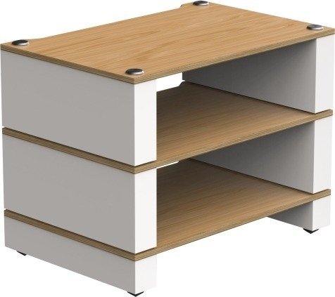 סטנד Hi-Fi מודולרי עם 3 מדפים דגם Stax 2G מבית Blok - לבן סאטן