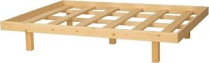 בסיס מיטה זוגית מעץ אורן מלא עם ממסגרת דגם Baza מבית Bradex בגודל 160x200 ס''מ