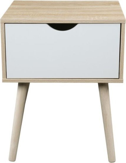 שידת לילה דגם אודיה מבית Ramos - צבע מייפל / לבן