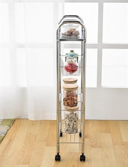 עגלת איחסון 4 קומות צרה מניקל מבית Honey Can Do