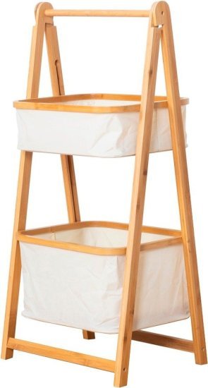 ארגונית אחסון 2 תאים מתקפלת מבית HomeSet - צבע עץ במבוק