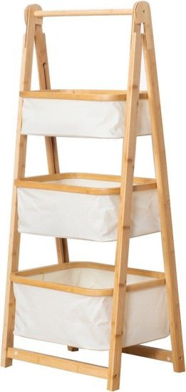 ארגונית אחסון 3 תאים מתקפלת מבית HomeSet - צבע עץ במבוק