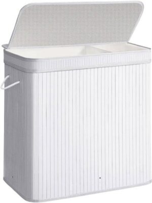 413745_b_1.jpg סל כביסה במבוק 100 ליטר מחולק 2 תאים מבית HomeSet - צבע לבן