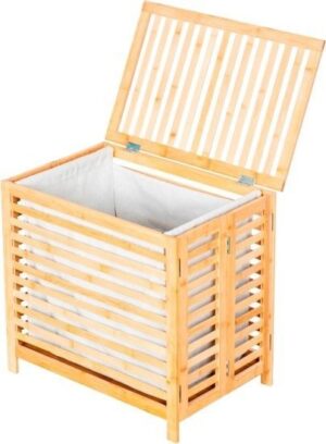 413747_b_1.jpg סל כביסה במבוק מתקפל עם מכסה מבית HomeSet - צבע עץ במבוק