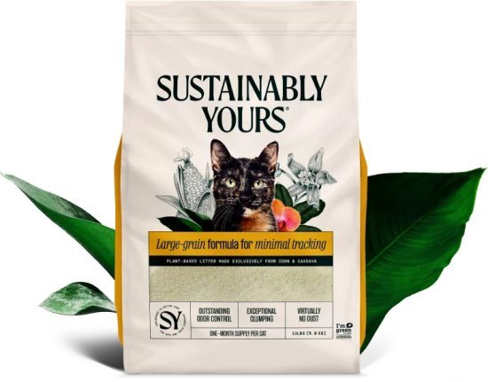 חול מתגבש לחתולים Sustainably Yours - גרגירים גדולים - תכולה 5.9 ק''ג
