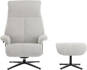 כורסת טלויזיה מבד עם הדום דגם NANTES מבית Dr.Gav - צבע אפור בהיר