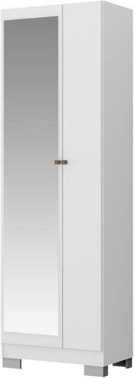 ארון שירות 5 מדפים משולב מראה דגם Artizan מבית Bradex - צבע לבן