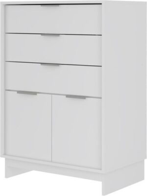 שידת אחסון עם 3 מגירות ו-2 דלתות דגם Opal מבית Bradex - צבע לבן