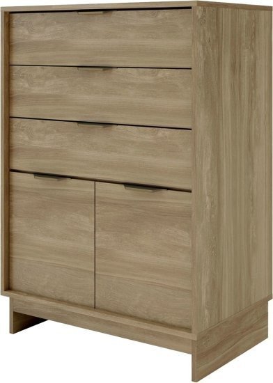 שידת אחסון עם 3 מגירות ו-2 דלתות דגם Opal מבית Bradex - צבע אורן