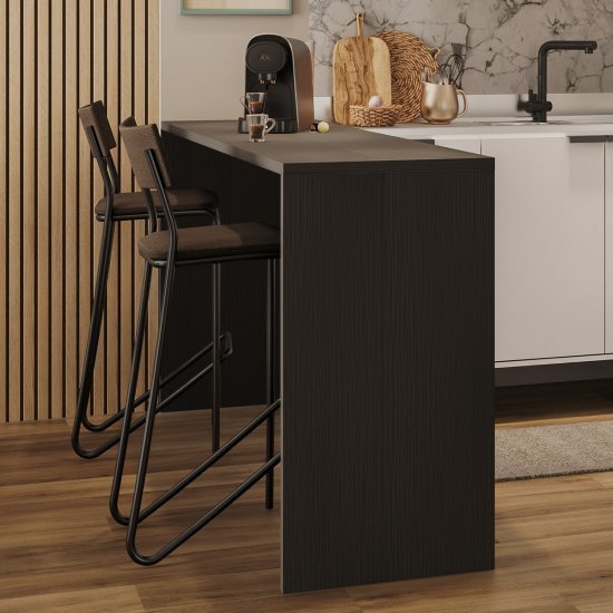 שולחן בר דלפק מטבח דגם Aravis מבית Bradex - צבע שחור