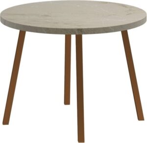 פינת אוכל שולחן עגול ו-4 כסאות דגם Petal מבית Bradex - צבע קאמל / בונזה