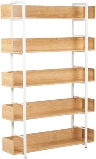 יחידת מדפים מעוצבת דגם BS203 מבית Step Up - צבע עץ בשילוב לבן