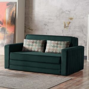 ספה נפתחת למיטה זוגית עם ארגז מצעים דגם Domo מבית Bradex - צבע ירוק
