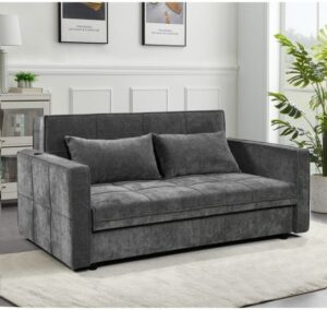 ספה נפתחת למיטה זוגית עם ארגז מצעים מבד דוחה נוזלים דגם Domus מבית Bradex - צבע אפור