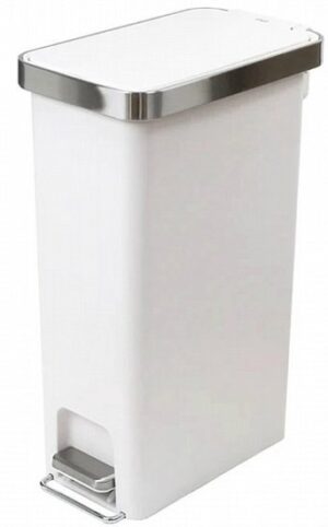 פח אשפה מלבני עם דוושה 40 ליטר דגם Hanna מבית Eko - לבן מט