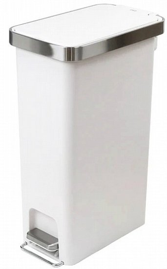 פח אשפה מלבני עם דוושה 40 ליטר דגם Hanna מבית Eko - לבן מט