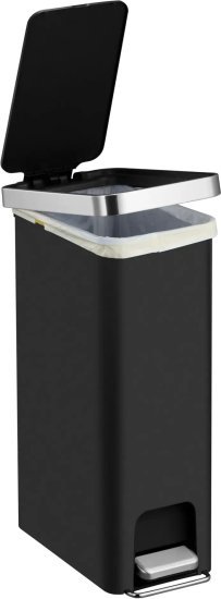 פח אשפה מלבני עם דוושה 40 ליטר דגם Hanna מבית Eko - שחור מט