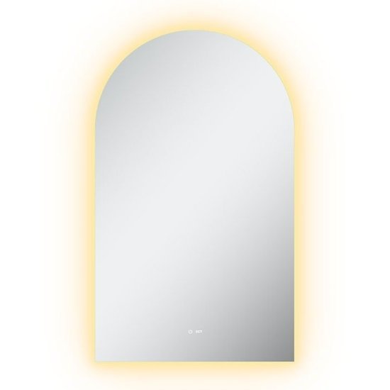 מראה חצי עגולה מרחפת ללא מסגרת עם תאורת LED 28W דגם Bari מבית Aspetto - גוון אור 3000K/4000K / 6500K CCT - גודל 120x60 ס''מ