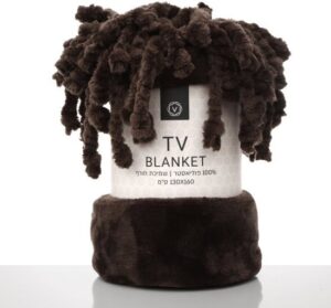 שמיכת טלוויזיה מיקרופייבר לחורף 130x160 ס''מ דגם Lotus מבית Vardinon - צבע חום כהה