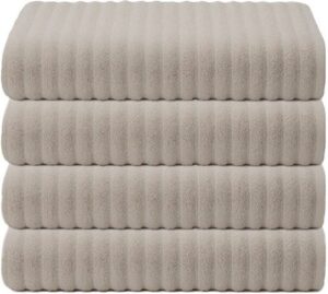 4 מגבות גוף 100% כותנה 70x130 ס''מ דגם הדסון מבית Homestyle - צבע אבן