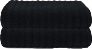 2 מגבות גוף ענקיות 100% כותנה 90x140 ס''מ דגם הדסון מבית Homestyle - צבע שחור