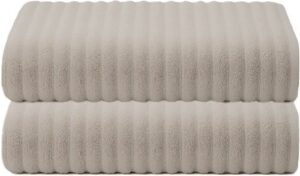 2 מגבות גוף ענקיות 100% כותנה 90x140 ס''מ דגם הדסון מבית Homestyle - צבע אבן