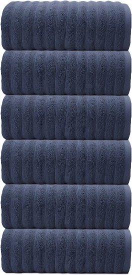 423945_b_1.jpg 6 מגבות פנים 100% כותנה 50x90 ס''מ דגם הדסון מבית Homestyle - צבע כחול