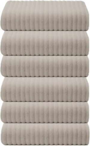 6 מגבות פנים 100% כותנה 50x90 ס''מ דגם הדסון מבית Homestyle - צבע אבן
