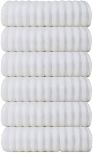 423952_b_1.jpg 6 מגבות פנים 100% כותנה 50x90 ס''מ דגם הדסון מבית Homestyle - צבע לבן