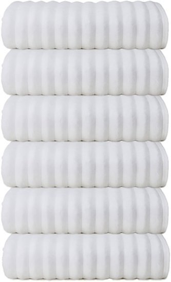 6 מגבות פנים 100% כותנה 50x90 ס''מ דגם הדסון מבית Homestyle - צבע לבן