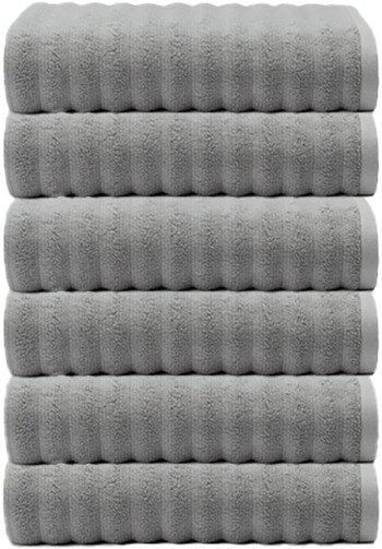 6 מגבות פנים 100% כותנה 50x90 ס''מ דגם הדסון מבית Homestyle - צבע אפור