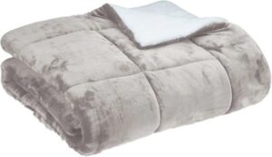 שמיכת חורף יחיד מיקרופלנל 150x200 ס''מ דגם מורנו מבית Homestyle - צבע אפור בהיר