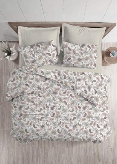 סט מצעים 6 חלקים פרקל 100% כותנה 160x200 ס''מ סדרת Exclusive דגם סקרלט מבית Homestyle