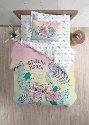 425130_b_1.jpg סט מצעים 3 חלקים 100% מיקרופייבר 90x200 ס''מ מבית Homestyle - דגם Stitch and Angel Jungle