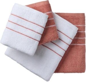 425175_b_1.jpg מארז 4 מגבות (2 גוף + 2 פנים) 100% כותנה דגם ברצלונה מבית Homestyle - צבע אפרסק