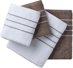 מארז 4 מגבות (2 גוף + 2 פנים) 100% כותנה דגם ברצלונה מבית Homestyle - צבע קפה