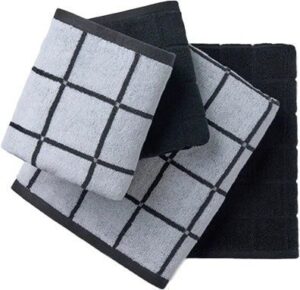 מארז 4 מגבות (2 גוף + 2 פנים) 100% כותנה דגם לונדון מבית Homestyle - צבע שחור