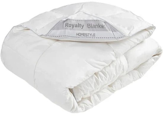 שמיכת פוך פלומה 100% כותנה 150x200 ס''מ דגם רויאלטי מבית Homestyle - צבע לבן