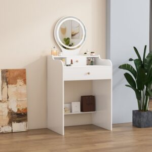 427540_b_1.jpg שידת איפור עם תאורת LED דגם Citrine מבית Star Shop - צבע לבן