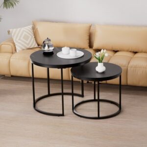 427668_b_1.jpg זוג שולחנות עגולים לסלון דגם Hadas מבית Star Shop - צבע שחור שיש