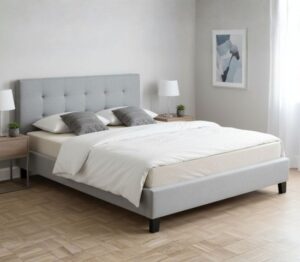 בסיס מיטה זוגית מרופד 160x200 ס''מ דגם Fantasy מבית Tudo Design - צבע אפור