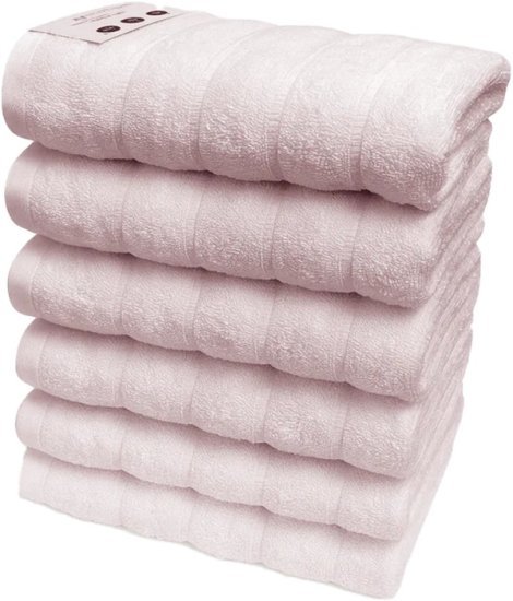 6 מגבות פנים 100% כותנה 50x90 ס''מ קולקציית אלמוג מבית Arige Gad - צבע ורוד