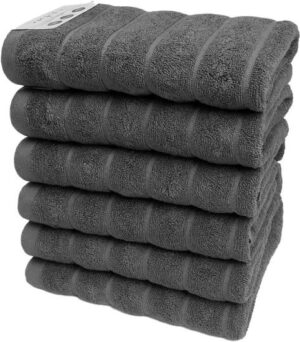 427928_b_1.jpg 6 מגבות פנים 100% כותנה 50x90 ס''מ קולקציית אלמוג מבית Arige Gad - צבע שחור