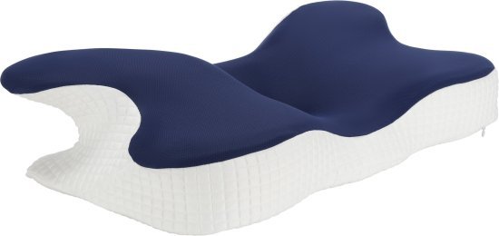 כרית ארגונומית לצוואר מבית Brateck - צבע כחול לבן