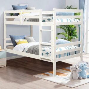 מיטת קומתיים מעץ מלא דגם Ricardo מבית Bradex - צבע לבן