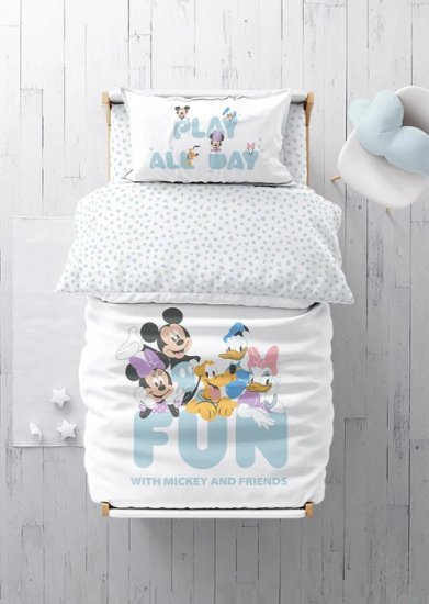 סט מצעים 3 חלקים 100% כותנה 70x130 ס''מ מבית Homestyle - מיקי וחברים