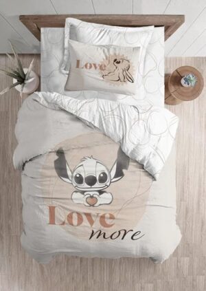 סט מצעים 3 חלקים 100% כותנה 90x200 ס''מ מבית Homestyle - דגם Happy Stitch