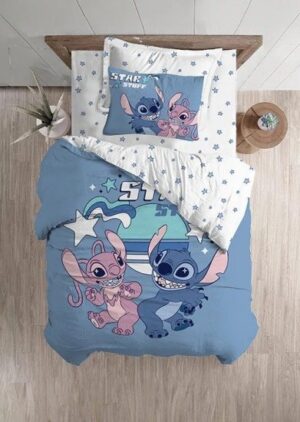 429056_b_1.jpg סט מצעים 3 חלקים 100% מיקרופייבר 120x200 ס''מ מבית Homestyle - דגם Stitch And Angel Dancing