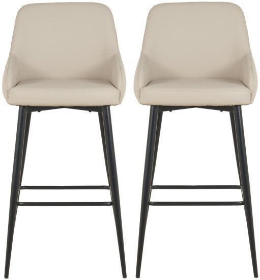 זוג כיסאות בר בריפוד דמוי עור דגם BC6134 מבית Step Up - צבע בז'