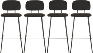 4 כיסאות בר מרופדים דגם BC6143 מבית Step Up - צבע שחור